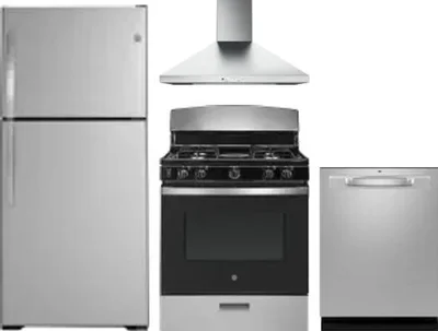 4 Piece Package Includes Refrigerator, Range, Hood And Dishwasher