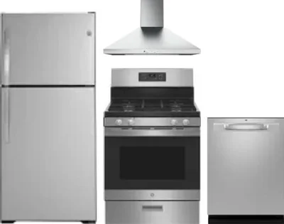 4 Piece Package Includes Refrigerator, Range, Hood And Dishwasher