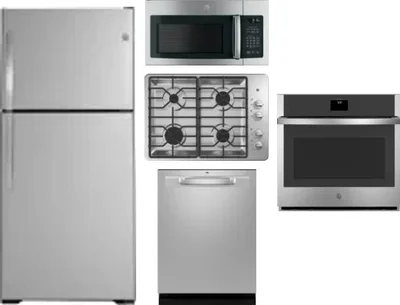 5 Piece Package Includes Refrigerator, Cooktop, Wall Oven, Microwave And Dishwasher