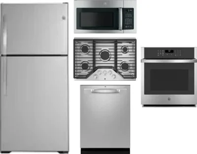 5 Piece Package Includes Refrigerator, Cooktop, Wall Oven, Microwave And Dishwasher