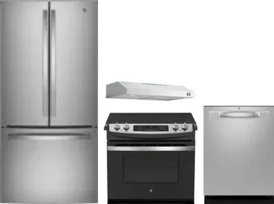 4 Piece Package Includes Refrigerator, Range, Hood And Dishwasher