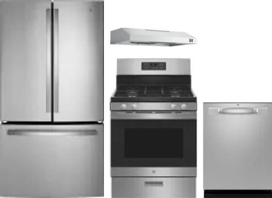 4 Piece Package Includes Refrigerator, Range, Hood And Dishwasher