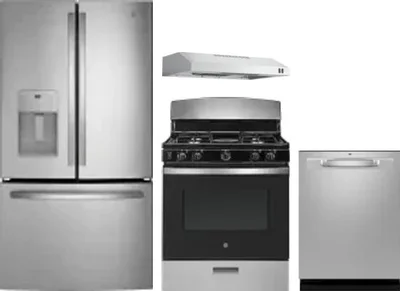 4 Piece Package Includes Refrigerator, Range, Hood And Dishwasher