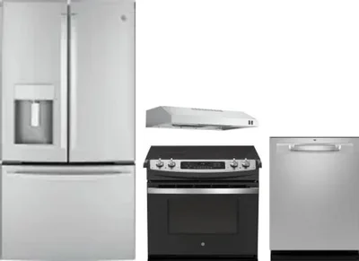 4 Piece Package Includes Refrigerator, Range, Hood And Dishwasher