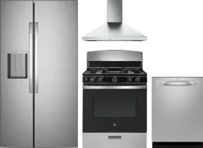 4 Piece Package Includes Refrigerator, Range, Hood And Dishwasher