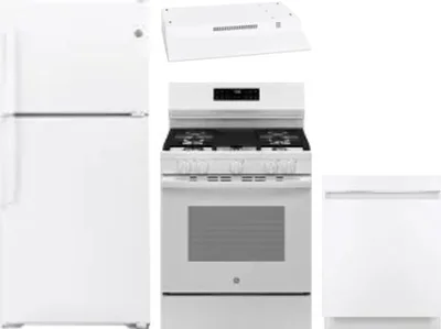 4 Piece Package Includes Refrigerator, Range, Hood And Dishwasher
