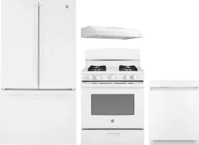 4 Piece Package Includes Refrigerator, Range, Hood And Dishwasher