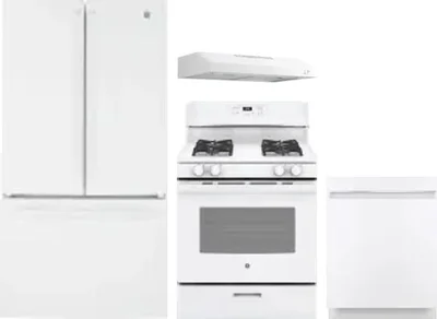 4 Piece Package Includes Refrigerator, Range, Hood And Dishwasher