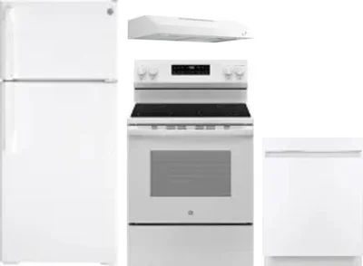 4 Piece Package Includes Refrigerator, Range, Hood And Dishwasher