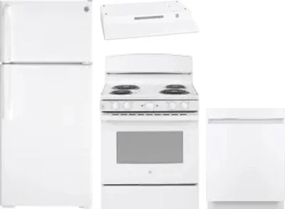 4 Piece Package Includes Refrigerator, Range, Hood And Dishwasher