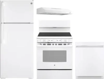 4 Piece Package Includes Refrigerator, Range, Hood And Dishwasher