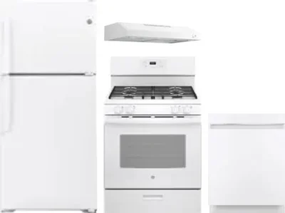 4 Piece Package Includes Refrigerator, Range, Hood And Dishwasher