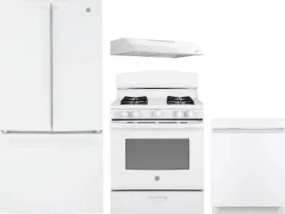 4 Piece Package Includes Refrigerator, Range, Hood And Dishwasher