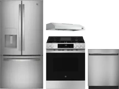 4 Piece Package Includes Refrigerator, Range, Hood And Dishwasher