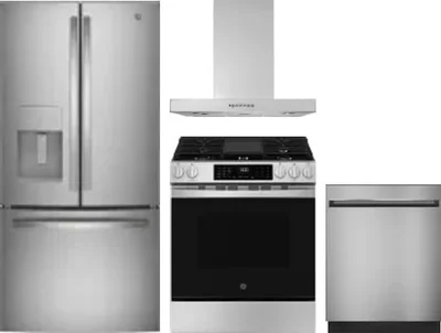 4 Piece Package Includes Refrigerator, Range, Hood And Dishwasher