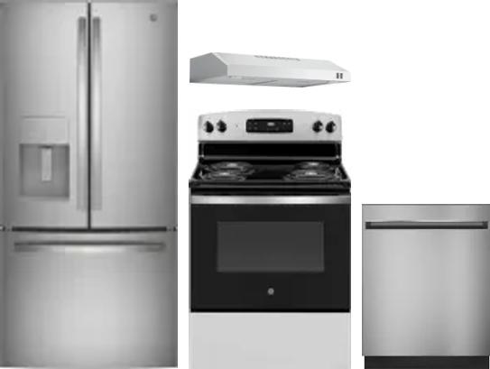 4 Piece Package Includes Refrigerator, Range, Hood And Dishwasher