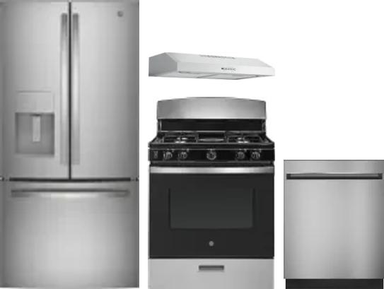 4 Piece Package Includes Refrigerator, Range, Hood And Dishwasher