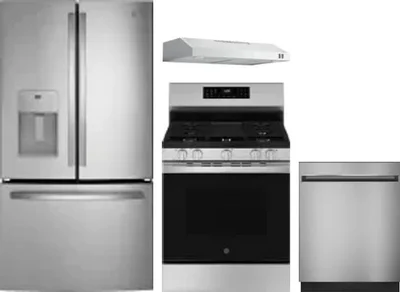 4 Piece Package Includes Refrigerator, Range, Hood And Dishwasher