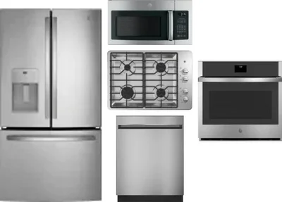 5 Piece Package Includes Refrigerator, Cooktop, Wall Oven, Microwave And Dishwasher