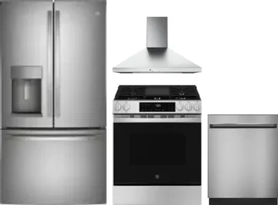 4 Piece Package Includes Refrigerator, Range, Hood And Dishwasher