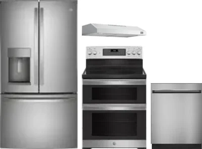 4 Piece Package Includes Refrigerator, Range, Hood And Dishwasher