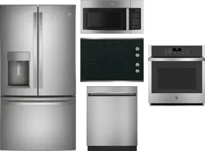 5 Piece Package Includes Refrigerator, Cooktop, Wall Oven, Microwave And Dishwasher