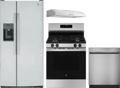 4 Piece Package Includes Refrigerator, Range, Hood And Dishwasher
