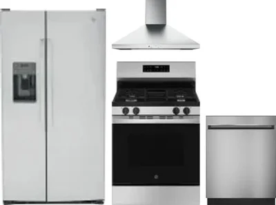 4 Piece Package Includes Refrigerator, Range, Hood And Dishwasher