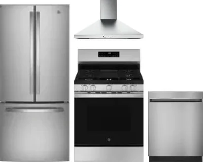 4 Piece Package Includes Refrigerator, Range, Hood And Dishwasher