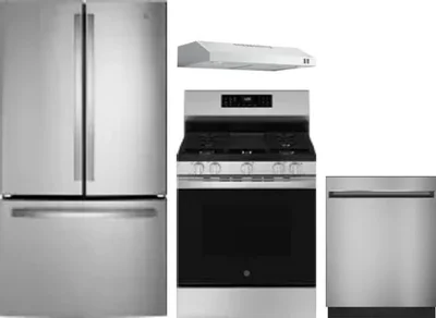 4 Piece Package Includes Refrigerator, Range, Hood And Dishwasher
