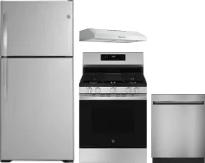 4 Piece Package Includes Refrigerator, Range, Hood And Dishwasher