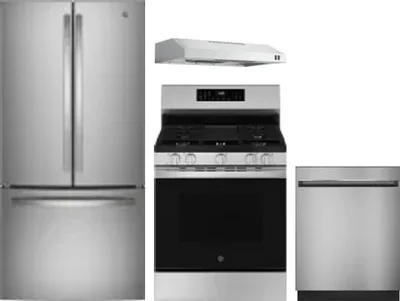 4 Piece Package Includes Refrigerator, Range, Hood And Dishwasher