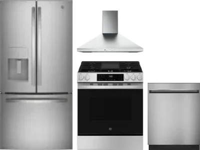 4 Piece Package Includes Refrigerator, Range, Hood And Dishwasher