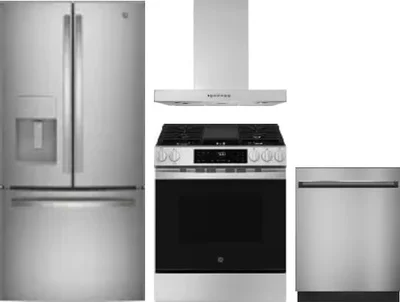 4 Piece Package Includes Refrigerator, Range, Hood And Dishwasher