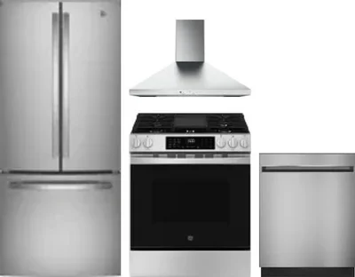 4 Piece Package Includes Refrigerator, Range, Hood And Dishwasher
