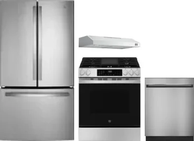 4 Piece Package Includes Refrigerator, Range, Hood And Dishwasher