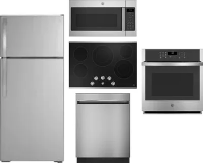 5 Piece Package Includes Refrigerator, Cooktop, Wall Oven, Microwave And Dishwasher