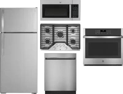 5 Piece Package Includes Refrigerator, Cooktop, Wall Oven, Microwave And Dishwasher