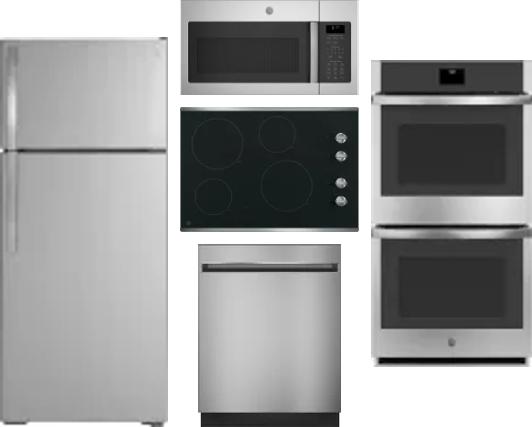 5 Piece Package Includes Refrigerator, Cooktop, Wall Oven, Microwave And Dishwasher