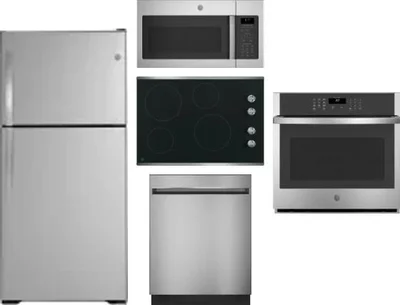 5 Piece Package Includes Refrigerator, Cooktop, Wall Oven, Microwave And Dishwasher