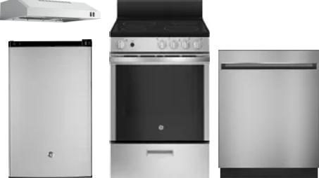4 Piece Package Includes Refrigerator, Range, Hood And Dishwasher