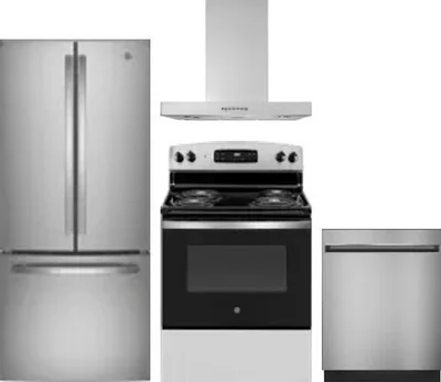 4 Piece Package Includes Refrigerator, Range, Hood And Dishwasher