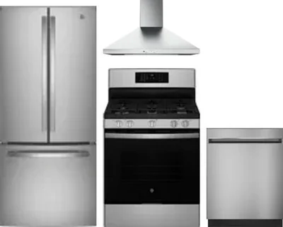 4 Piece Package Includes Refrigerator, Range, Hood And Dishwasher
