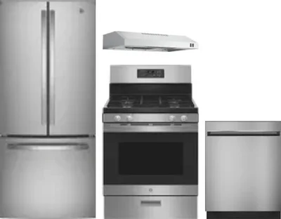 4 Piece Package Includes Refrigerator, Range, Hood And Dishwasher