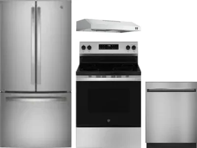 4 Piece Package Includes Refrigerator, Range, Hood And Dishwasher