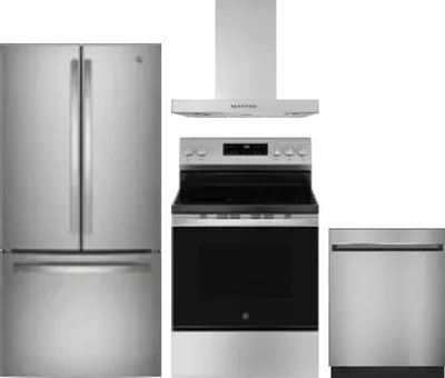 4 Piece Package Includes Refrigerator, Range, Hood And Dishwasher