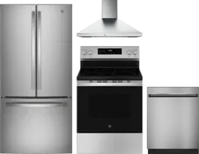 4 Piece Package Includes Refrigerator, Range, Hood And Dishwasher
