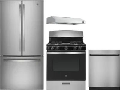 4 Piece Package Includes Refrigerator, Range, Hood And Dishwasher