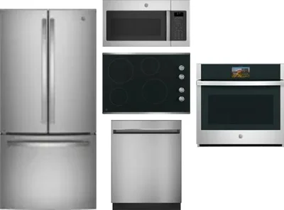 5 Piece Package Includes Refrigerator, Cooktop, Wall Oven, Microwave And Dishwasher