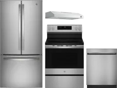 4 Piece Package Includes Refrigerator, Range, Hood And Dishwasher